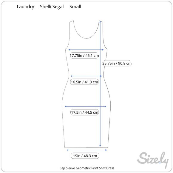 Laundry by Shelli Segal Cap Sleeve Geometric Print Stretch Shift Dress Small - Picture 7 of 7